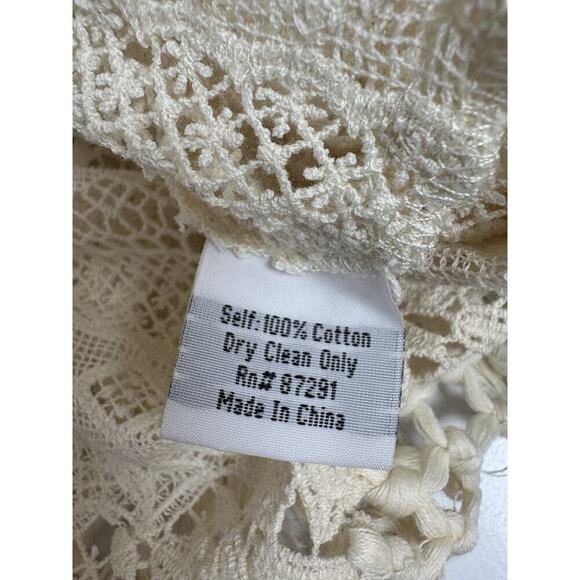 NWT 4 Love and Liberty by Johnny Was Cream Crochet Fringe Top Small Boho - Picture 5 of 5
